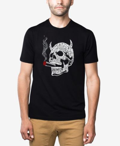 Мужская футболка LA Pop Art Cotton/Poly Blend Word Art 7 Deadly Sins Skull