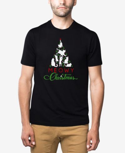 LA Pop Art Мужская футболка из смесового хлопка и полиэстера Meowy Christmas Cats