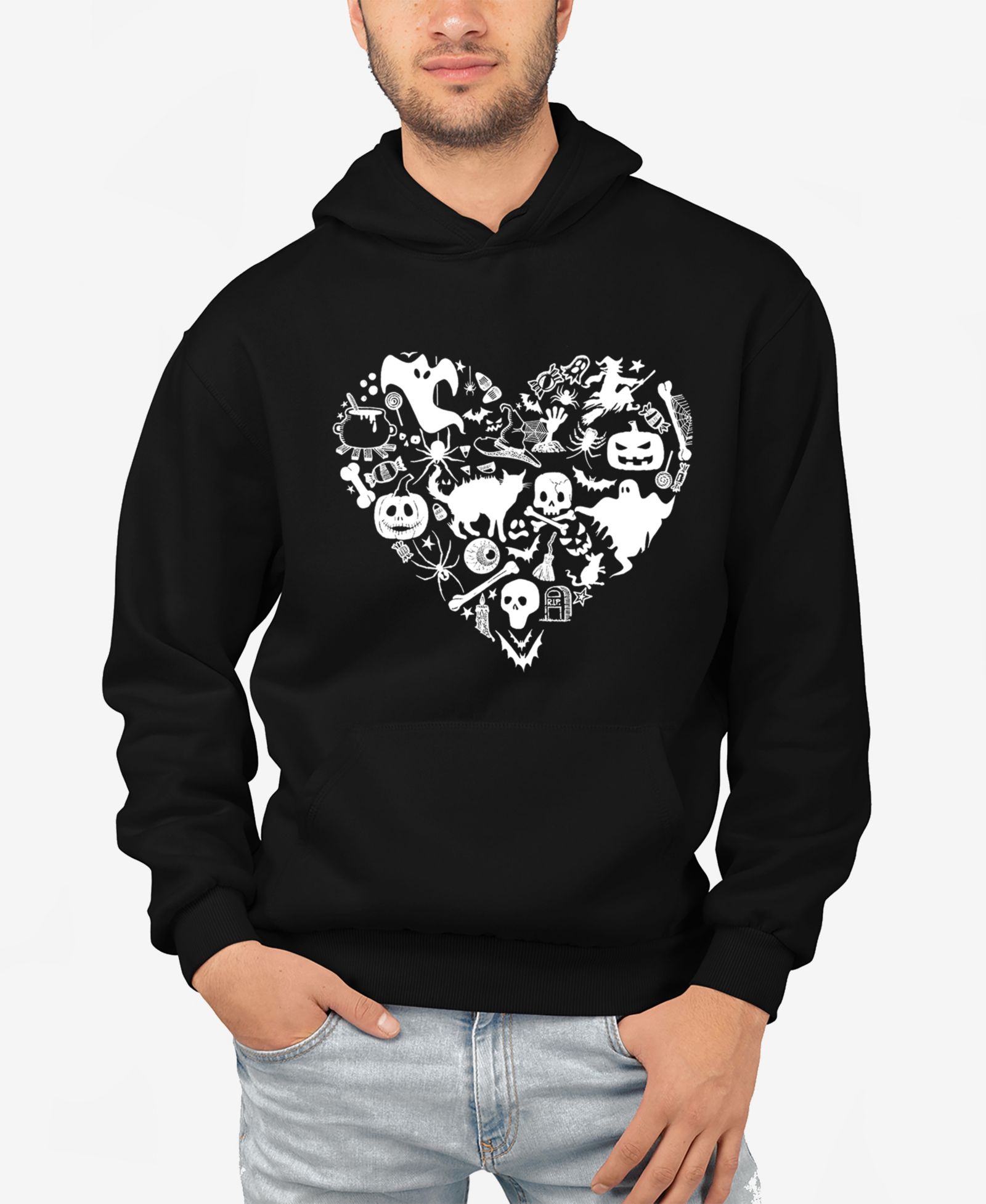 LA Pop Art Мужской худи с принтом Halloween Heart