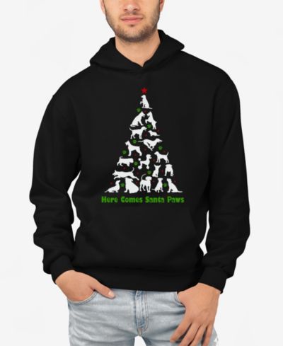 Мужская толстовка LA Pop Art Here Comes Santa Paws с капюшоном