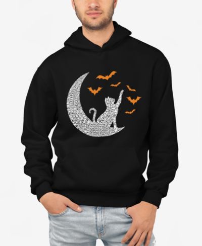 LA Pop Art Men's Lunar Bats Word Art Hooded Sweatshirt