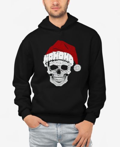 Мужское худи LA Pop Art с принтом Santa Skull Word Art