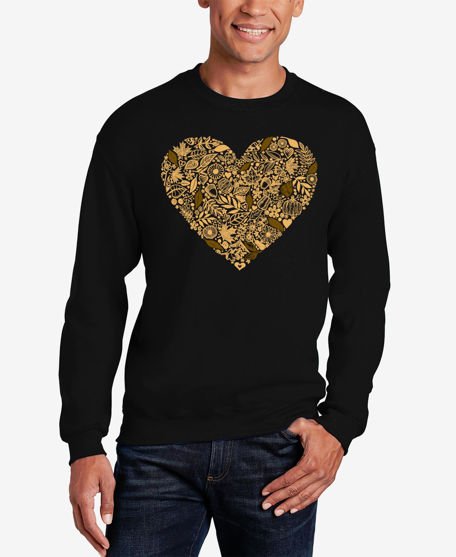 LA Pop Art Men's Fall Vibes Word Art Crewneck Sweatshirt