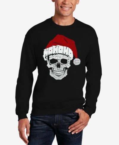 Мужское свитшот LA Pop Art Santa Skull Word Art с круглым вырезом