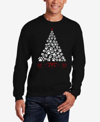 LA Pop Art Мужской свитшот Paw Christmas Tree Word Art