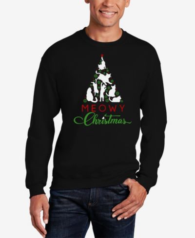 LA Pop Art Мужской свитшот Meowy Christmas Tree Word Art