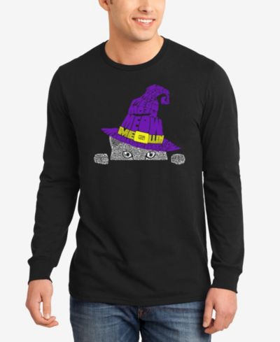 LA Pop Art мужская футболка с принтом Peeking Witch Cat Long Sleeve