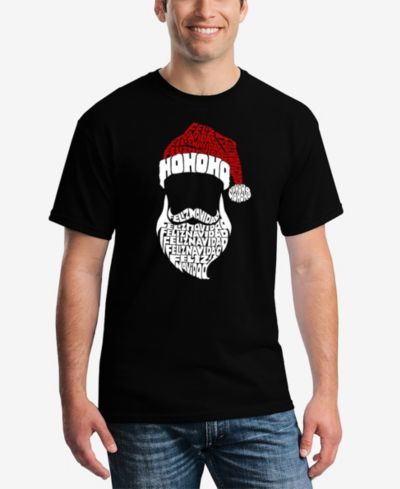 LA Pop Art Мужская футболка Feliz Navidad Santa Claus Word Art