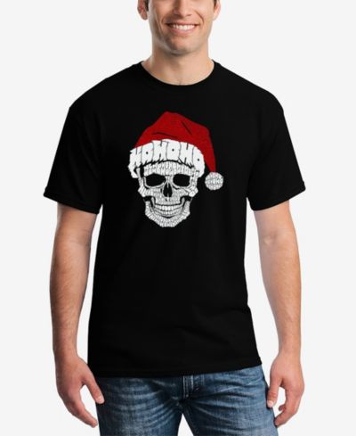 LA Pop Art Men's Santa Skull Word Art T-Shirt