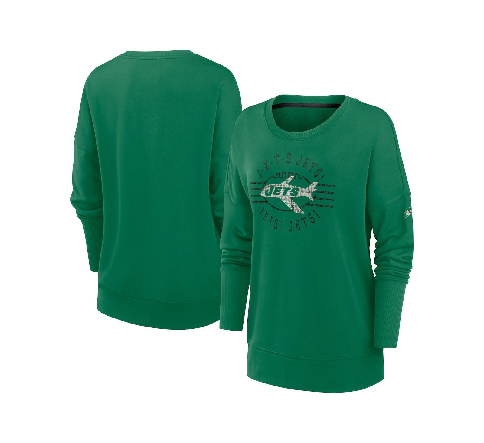 Женская футболка Nike Green New York Jets Rewind Playback Icon Performance Pullover Sweatshirt