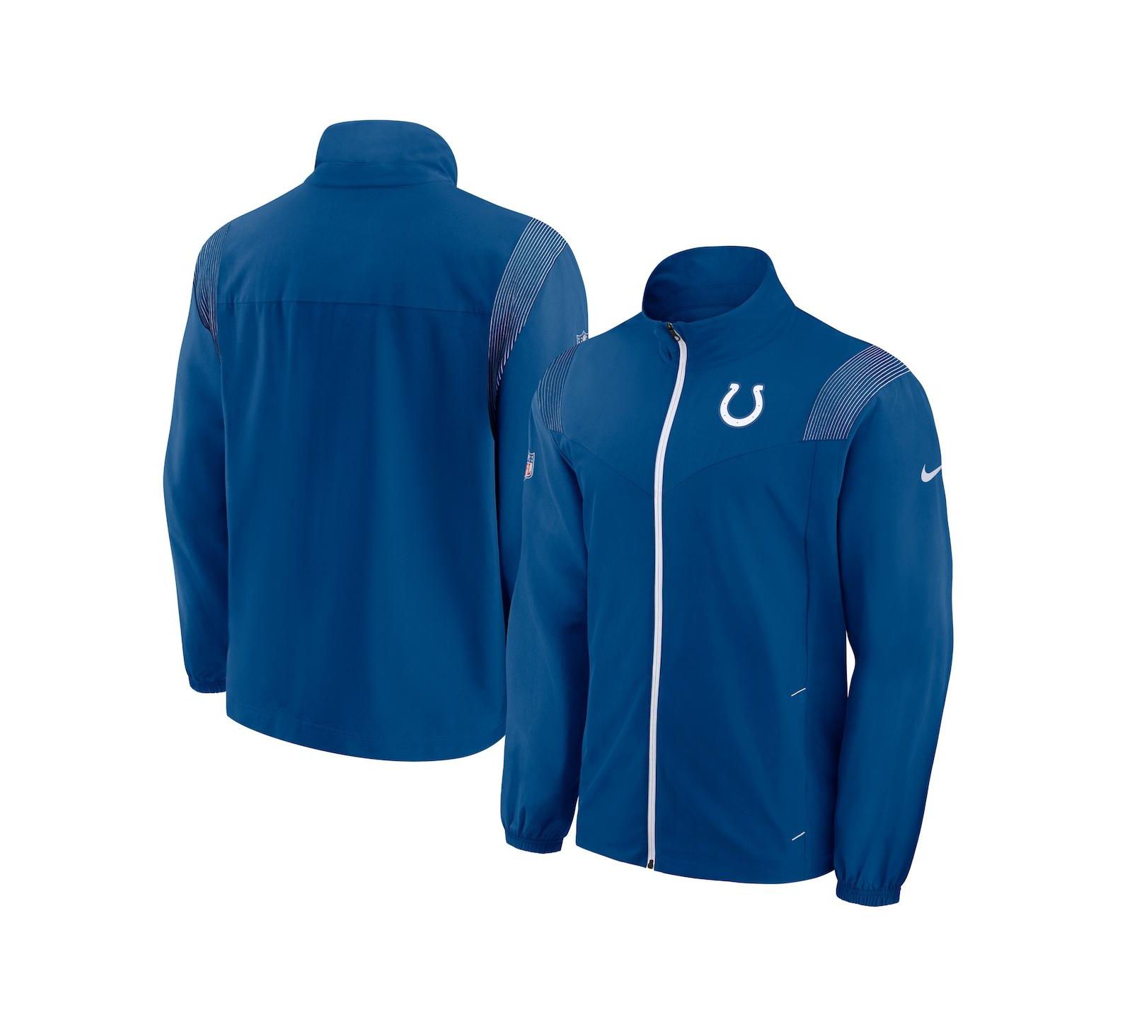 Nike Men's Royal Indianapolis Colts Sideline Woven Logo Full-Zip Jacket