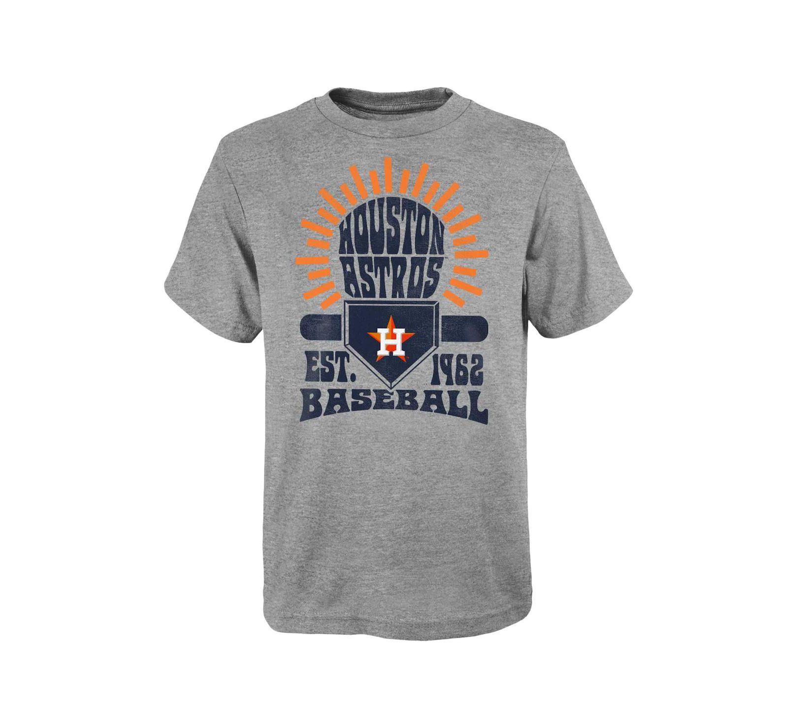 Футболка Outerstuff для мальчиков и девочек, серая, Houston Astros Sun Burst