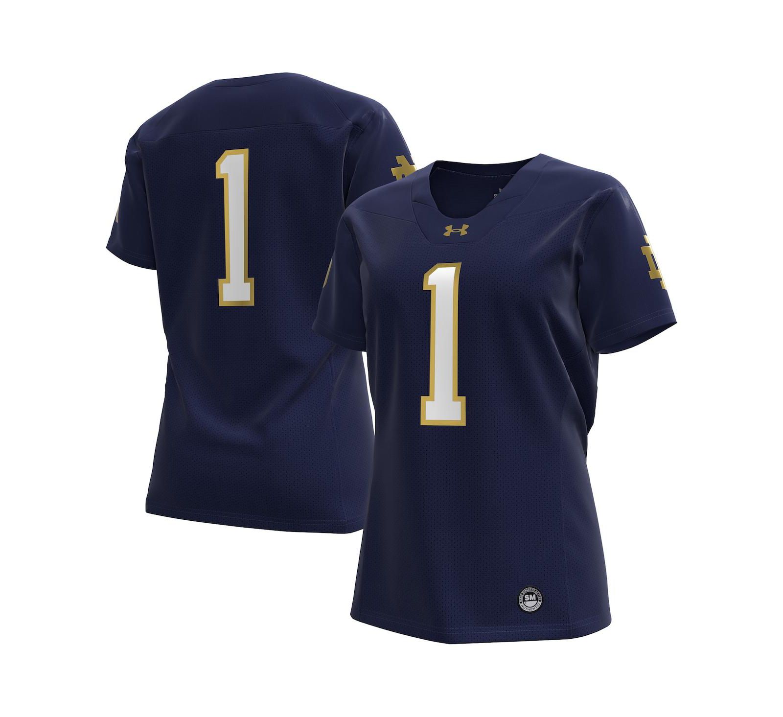 Женская реплика джерси Under Armour 1 Notre Dame Fighting Irish для американского футбола