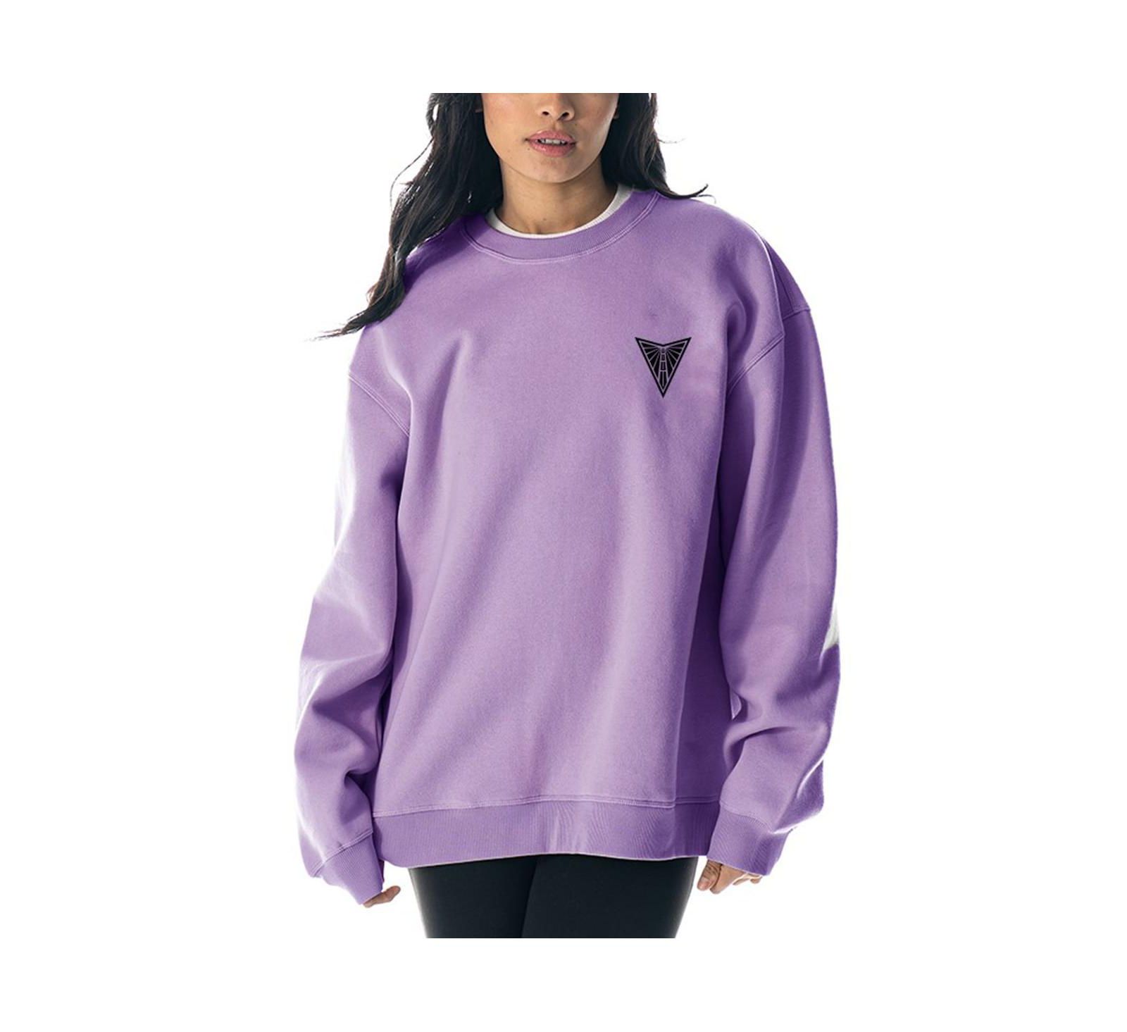 The Wild Collective Women's Violet Golden State Valkyries Dye Fleece Pullover Crew Sweatshirt