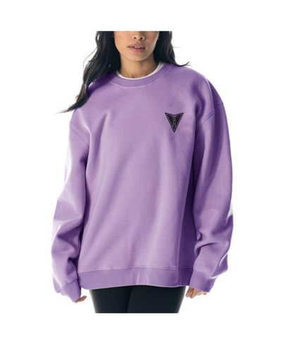 The Wild Collective Women's Violet Golden State Valkyries Dye Fleece Pullover Crew Sweatshirt