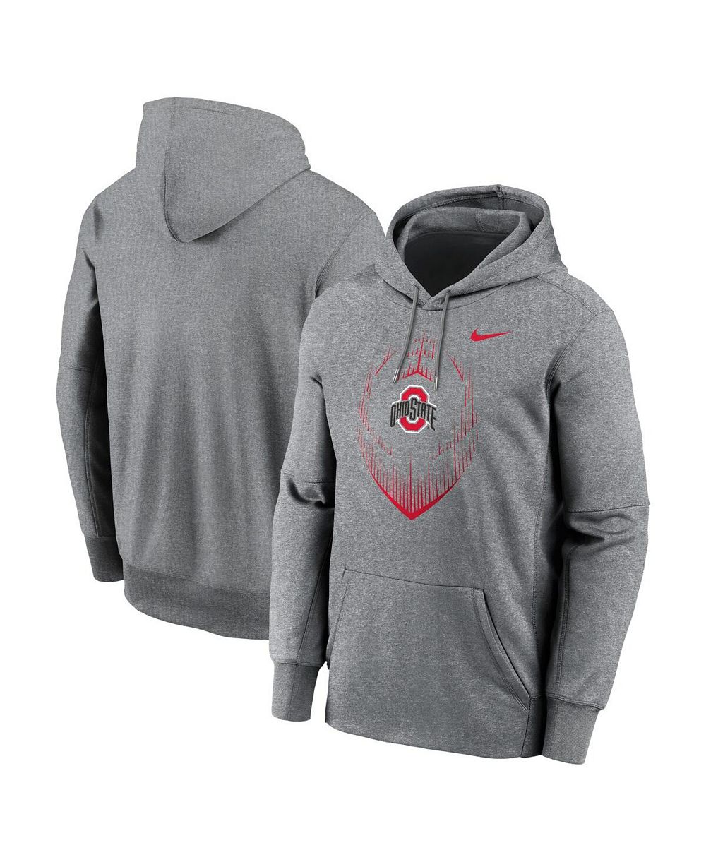 Nike Мужской худи Performance Fleece Pullover с логотипом Ohio State Buckeyes Heather Gray