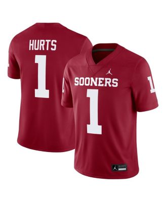 Мужская игровая джерси Jordan Jalen Hurts Crimson Oklahoma Sooners Alumni Player