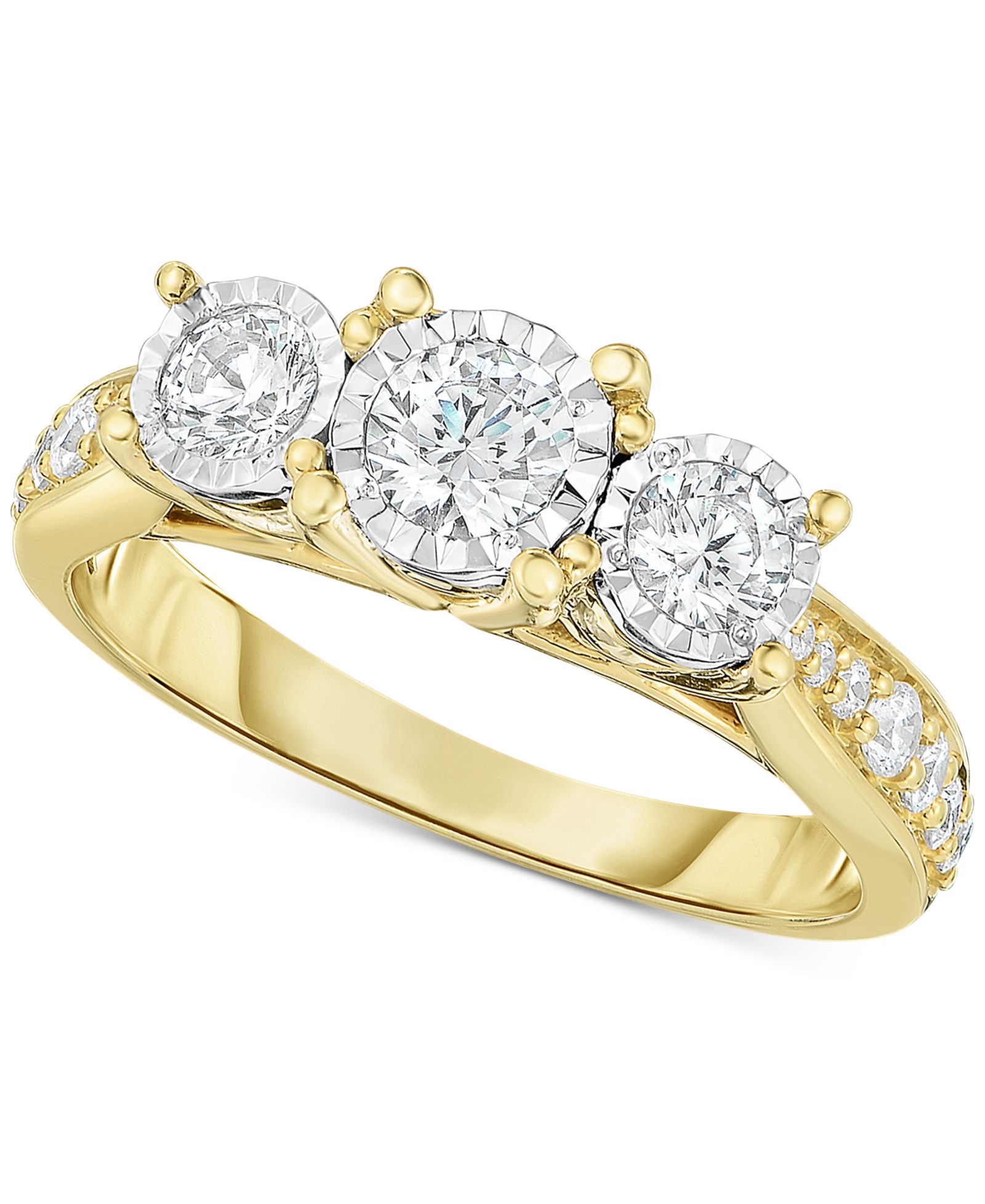 TruMiracle® помолвочное кольцо с тремя бриллиантами (1 ct. t.w.) в 14k White Gold