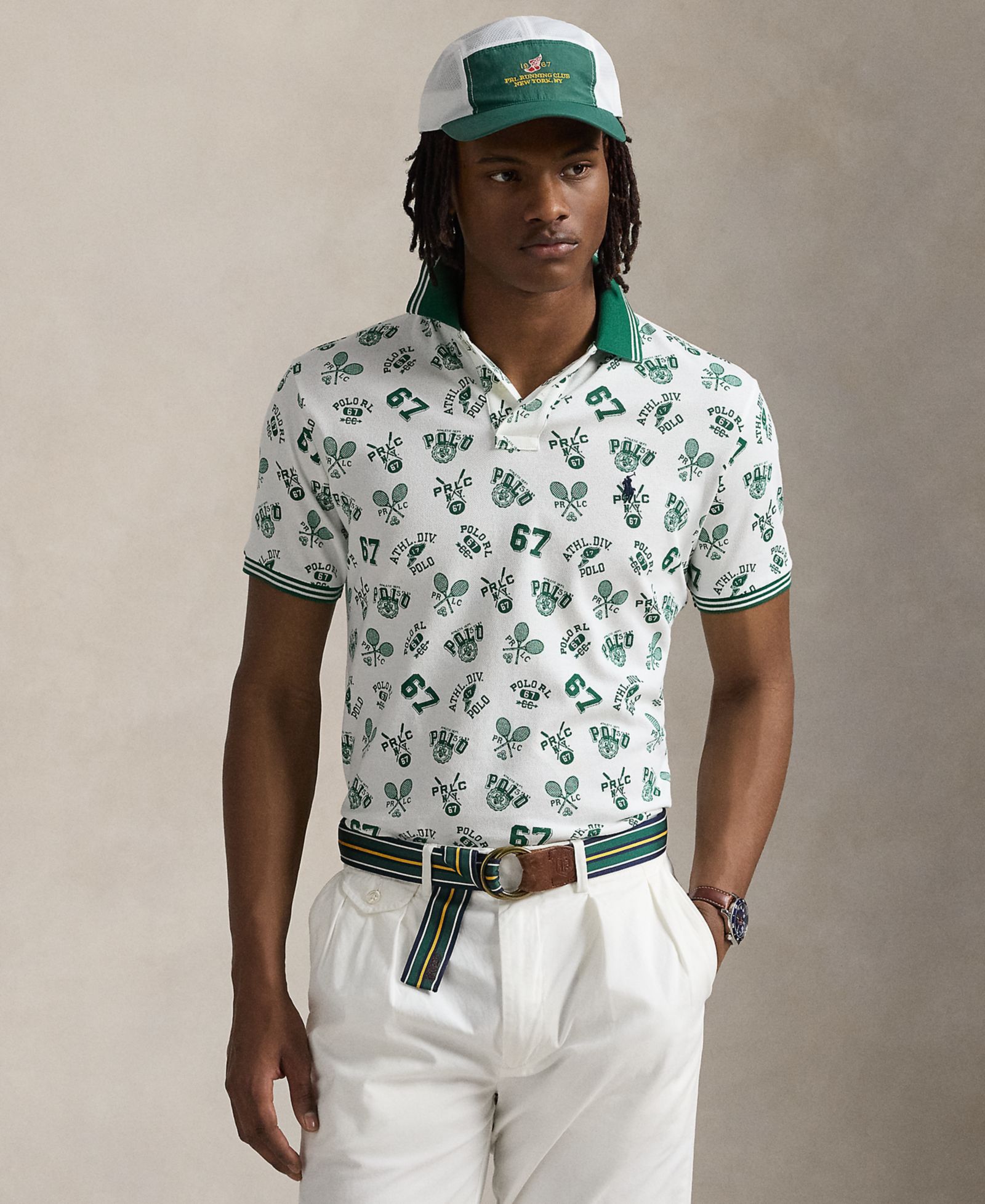 Мужская рубашка Polo Ralph Lauren Men's Classic-Fit Print Mesh Polo