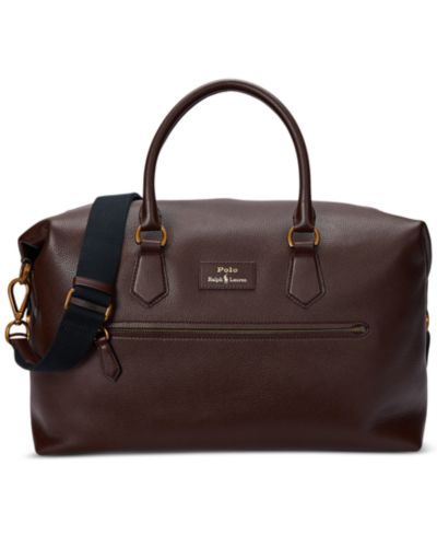 Polo Ralph Lauren Мужская дорожная сумка из зернистой кожи