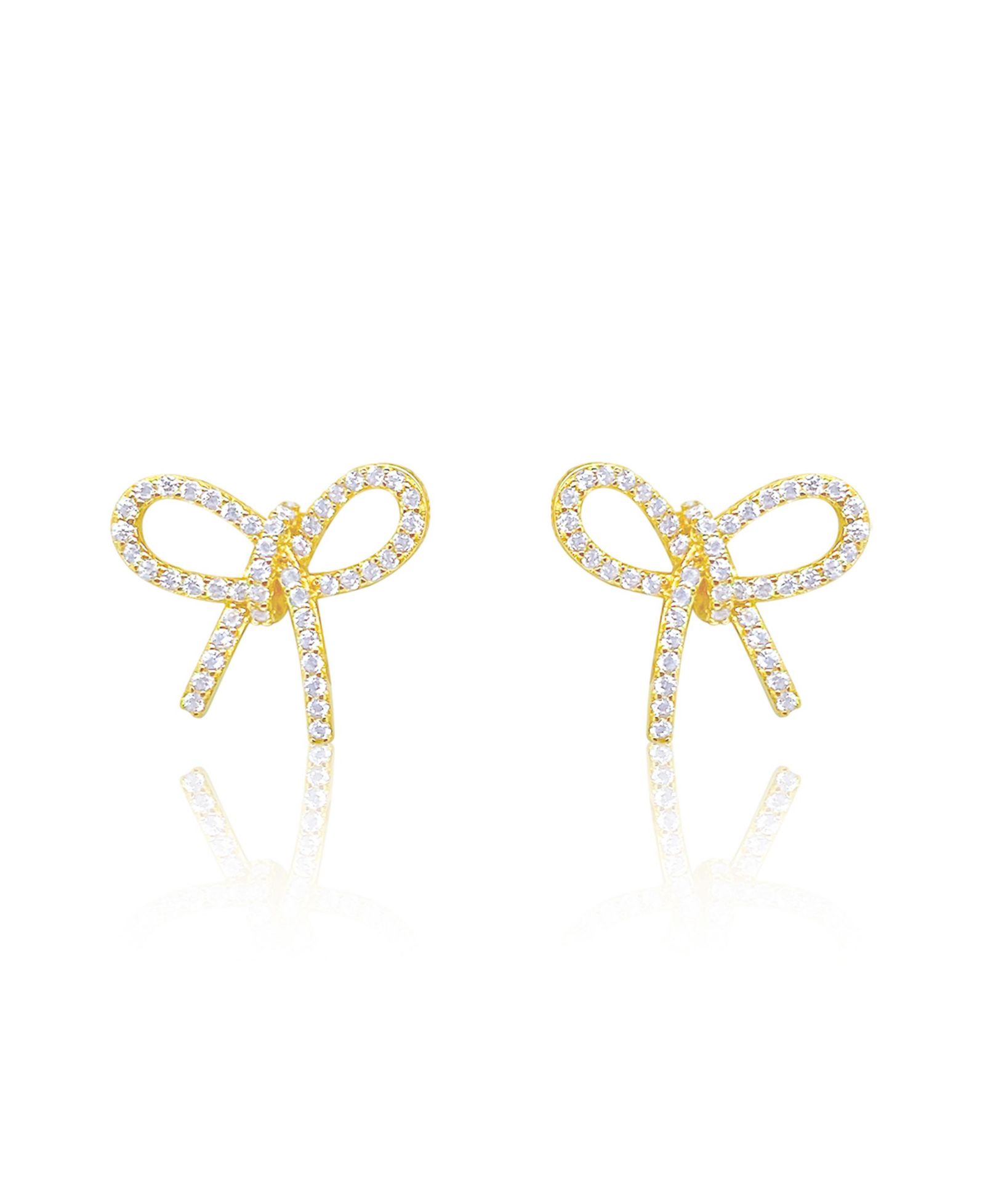 Etoielle Yellow Gold Tone Bow Studs