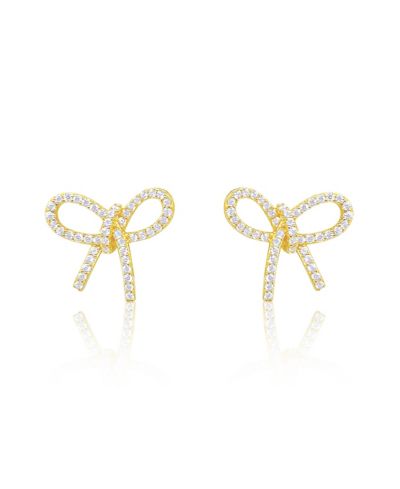 Etoielle серьги-гвоздики Bow Gold Tone