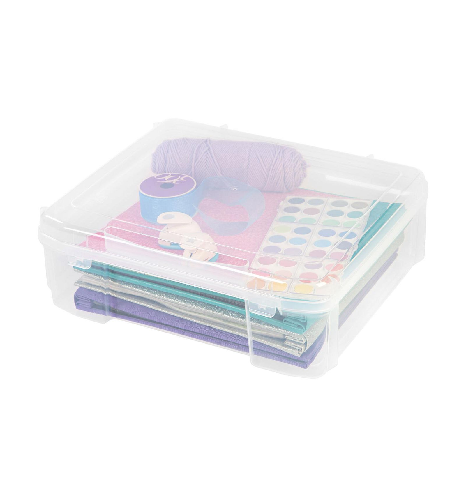 Контейнер для скрапбукинга IRIS USA Fits 12" x 12" Paper Thick Portable Plastic with Built-in Handle