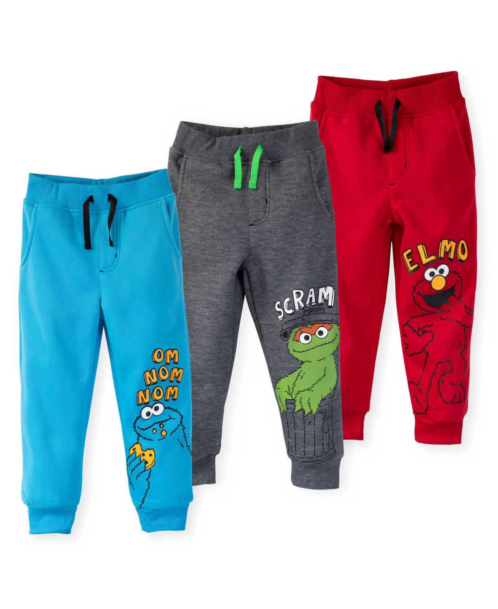 Детские брюки Sesame Street Elmo Cookie Monster Oscar the Grouch из флиса, набор 3 шт.