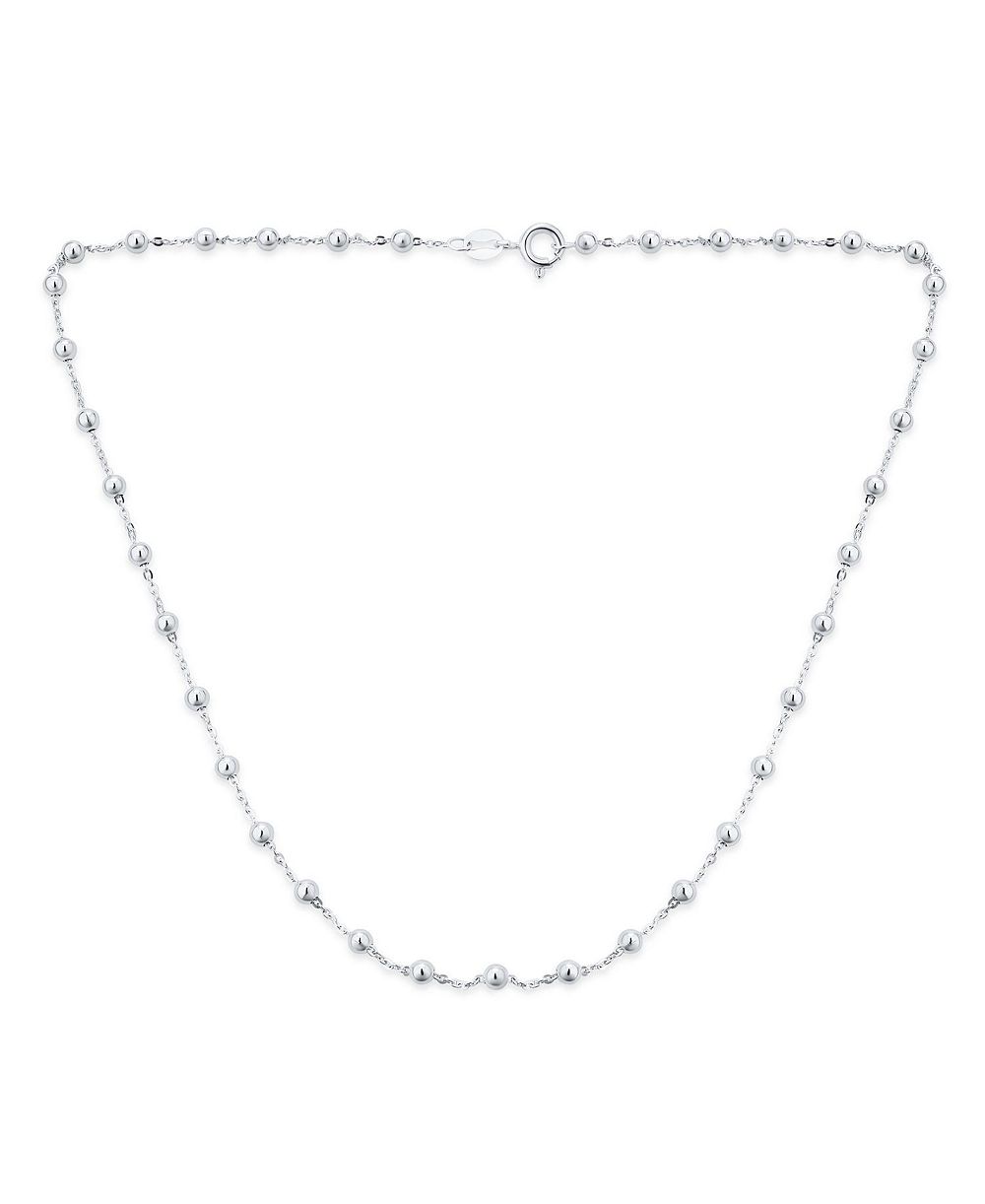 Bling Jewelry Цепочка из стерлингового серебра.925 с бусинами Petite 3MM