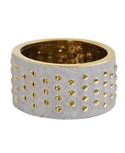 Slickblue Горшок Regal Stone Hobnail 6.75" с золотыми акцентами