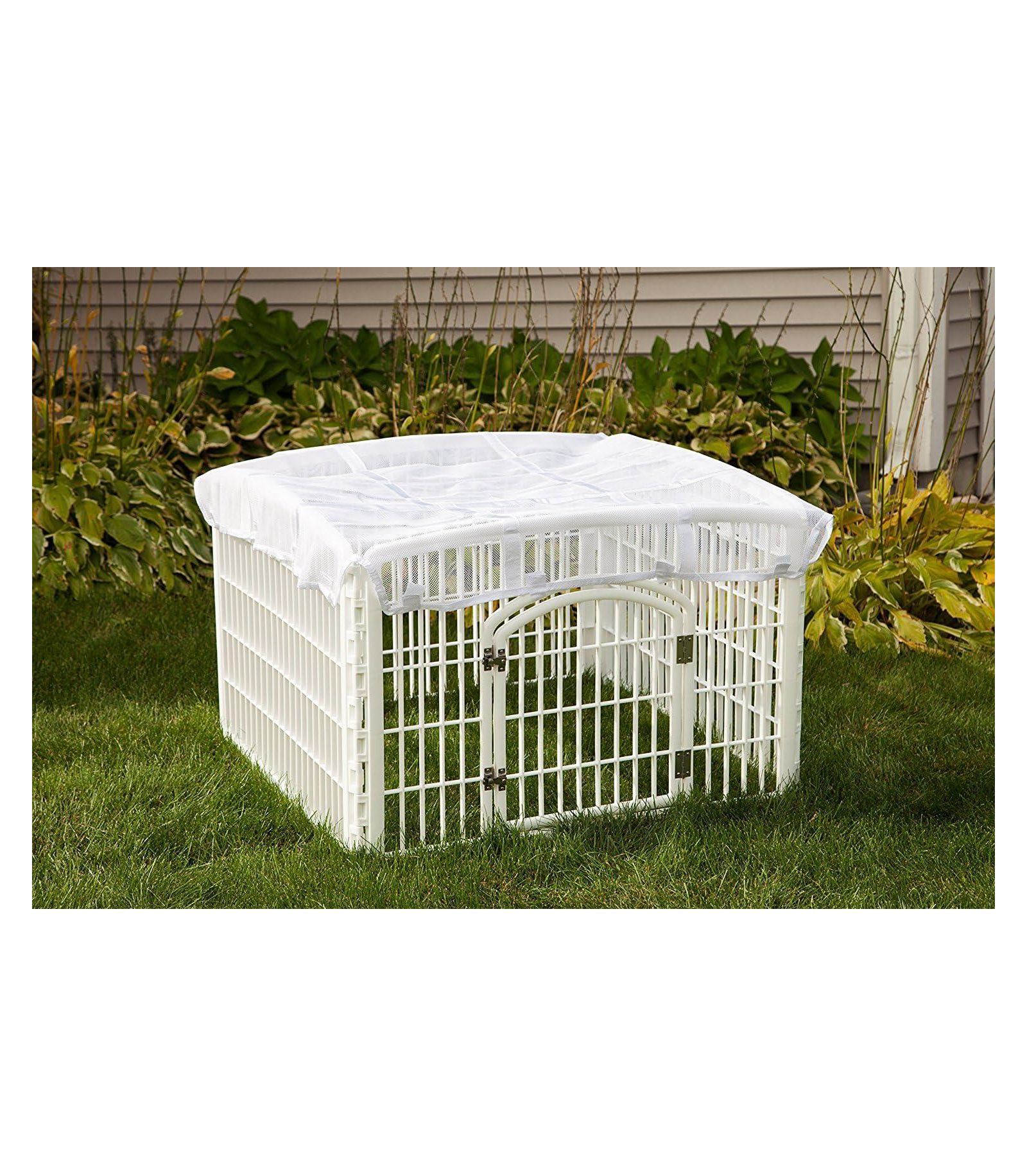 IRIS Mesh Security Roof, White (For 24-In Exercise 4-Panel Pet Playpen)