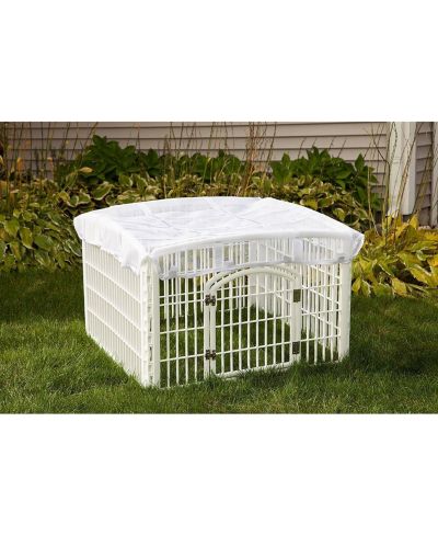 IRIS Mesh Security Roof, White (For 24-In Exercise 4-Panel Pet Playpen)