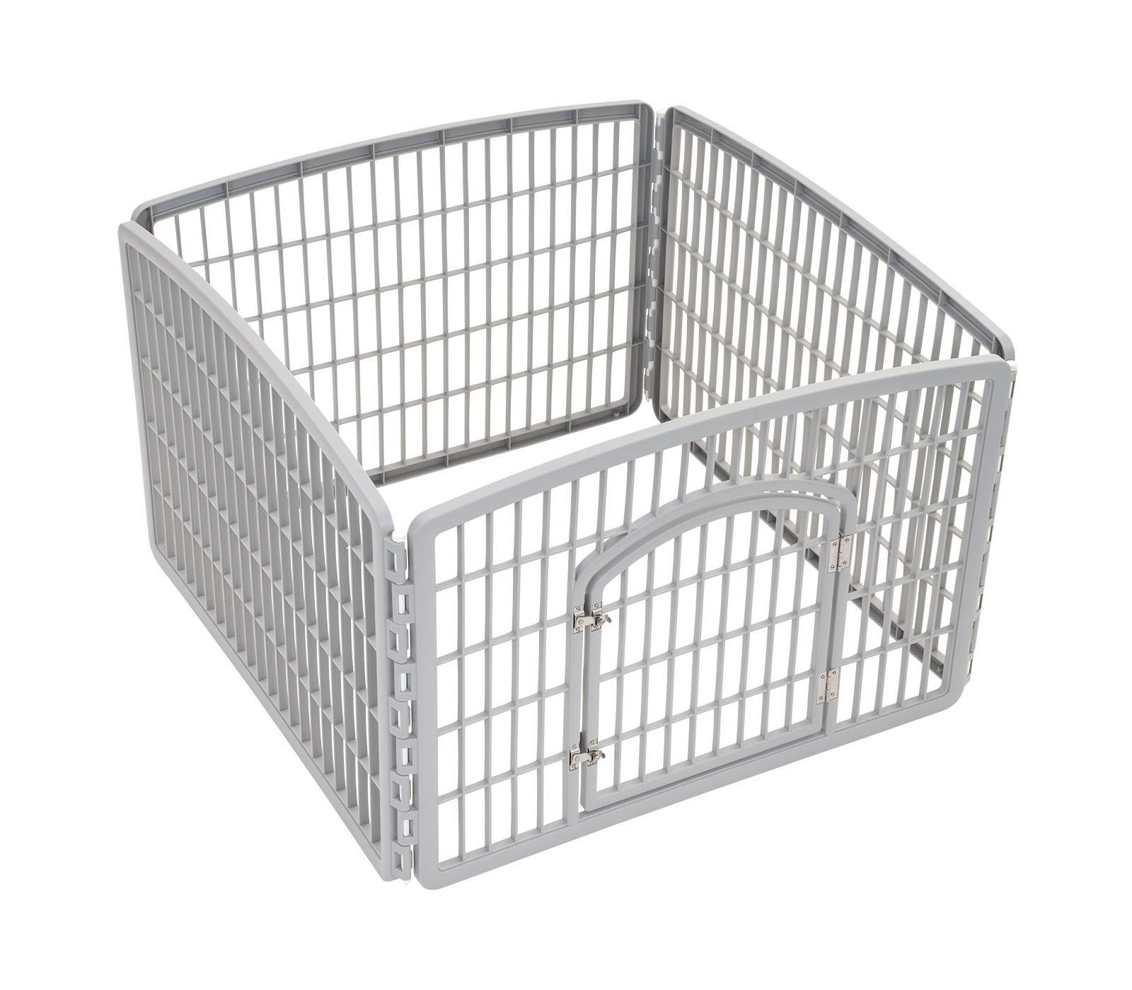 IRIS 24-In Exercise 4-Panel Pet Playpen with Door, Silver