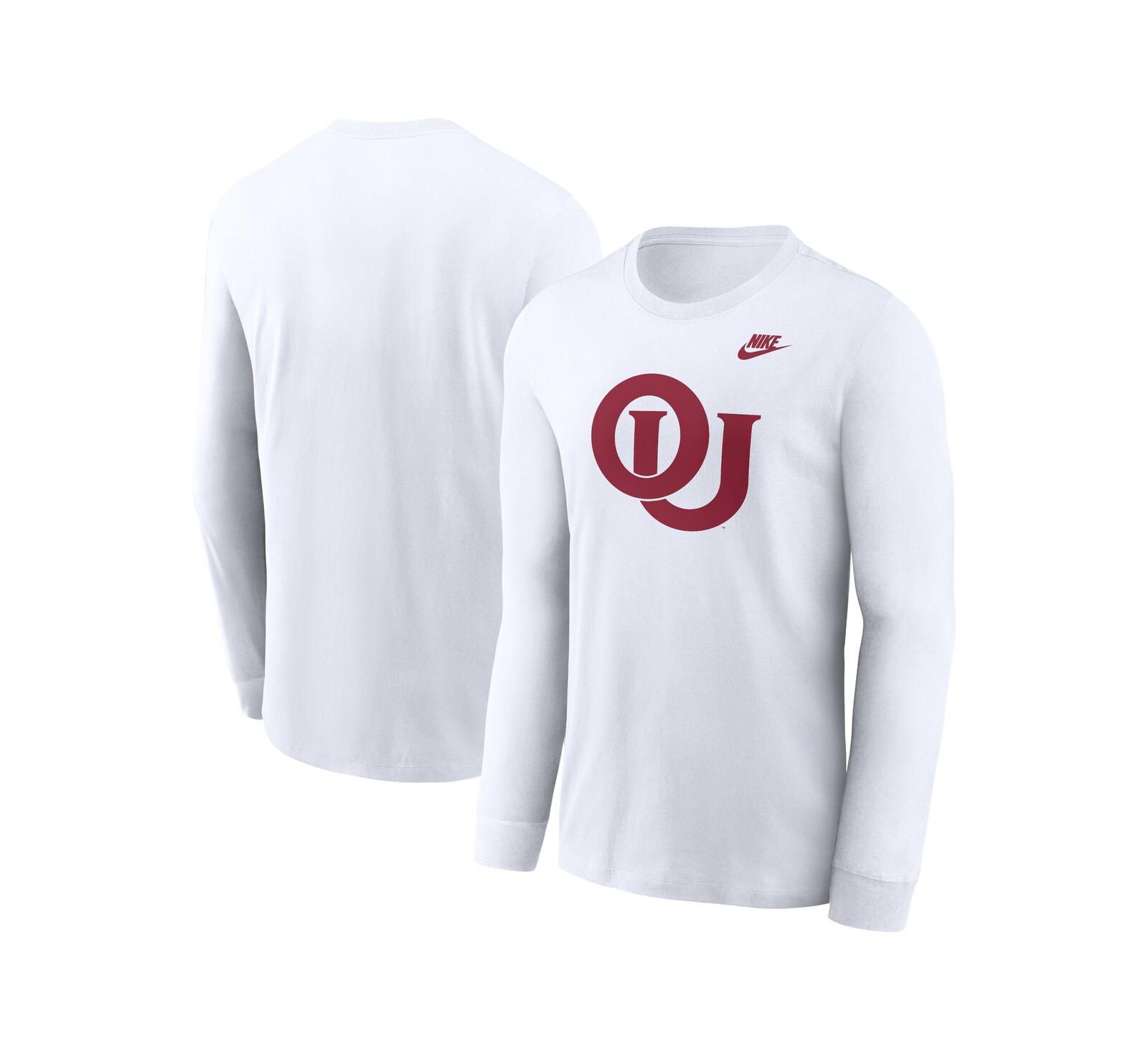 Мужская футболка Nike White Oklahoma Sooners Legacy Primary Logo с длинным рукавом