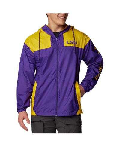 Мужская ветровка Columbia Purple LSU Tigers Flash Challenger Omni-Shade Full-Zip Hoodie Jacket