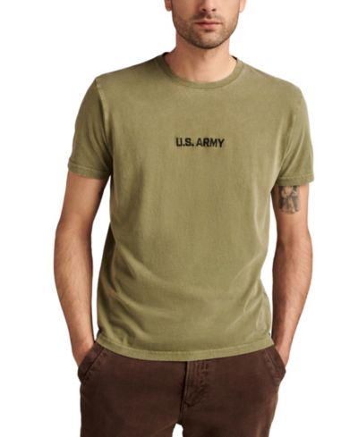 Lucky Brand Men's Small Army Logo with Small Back Hit T-Shirt