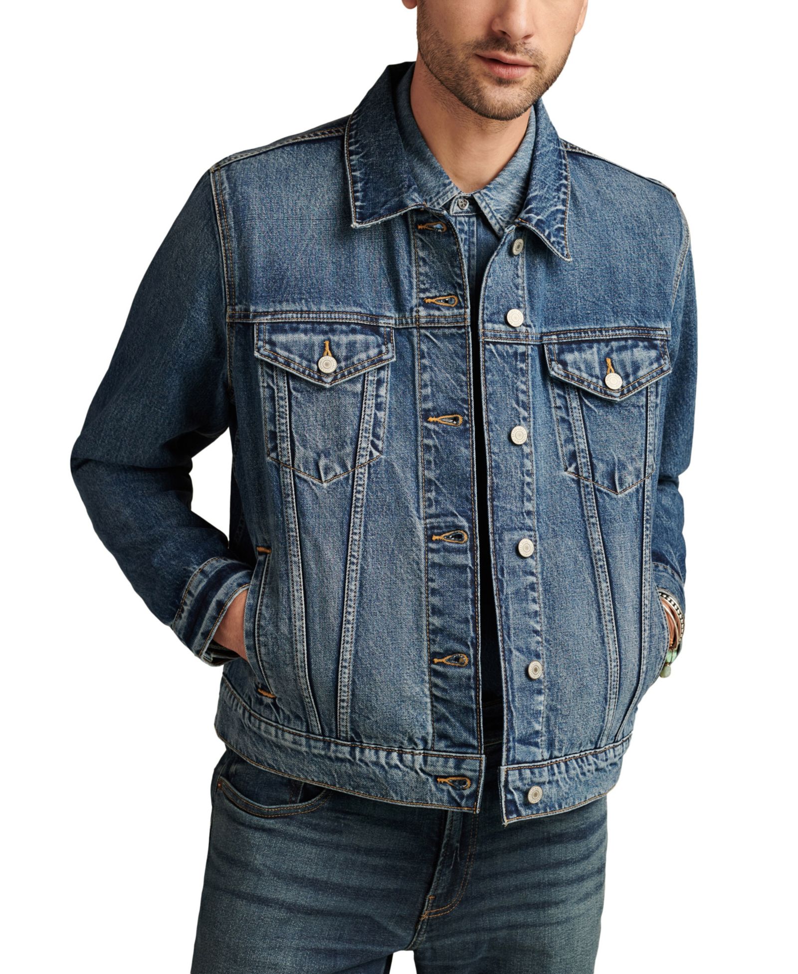 Lucky Brand Мужская джинсовая куртка Trucker