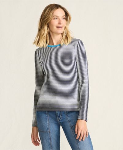 Deep sea navy tiny stripe