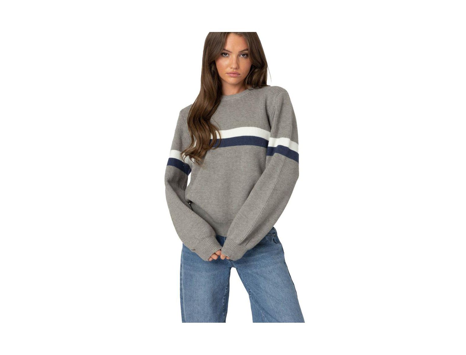 Edikted Women's Nautical Striped Oversized Sweater