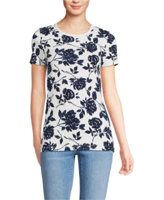 Ivory/navy graphic floral
