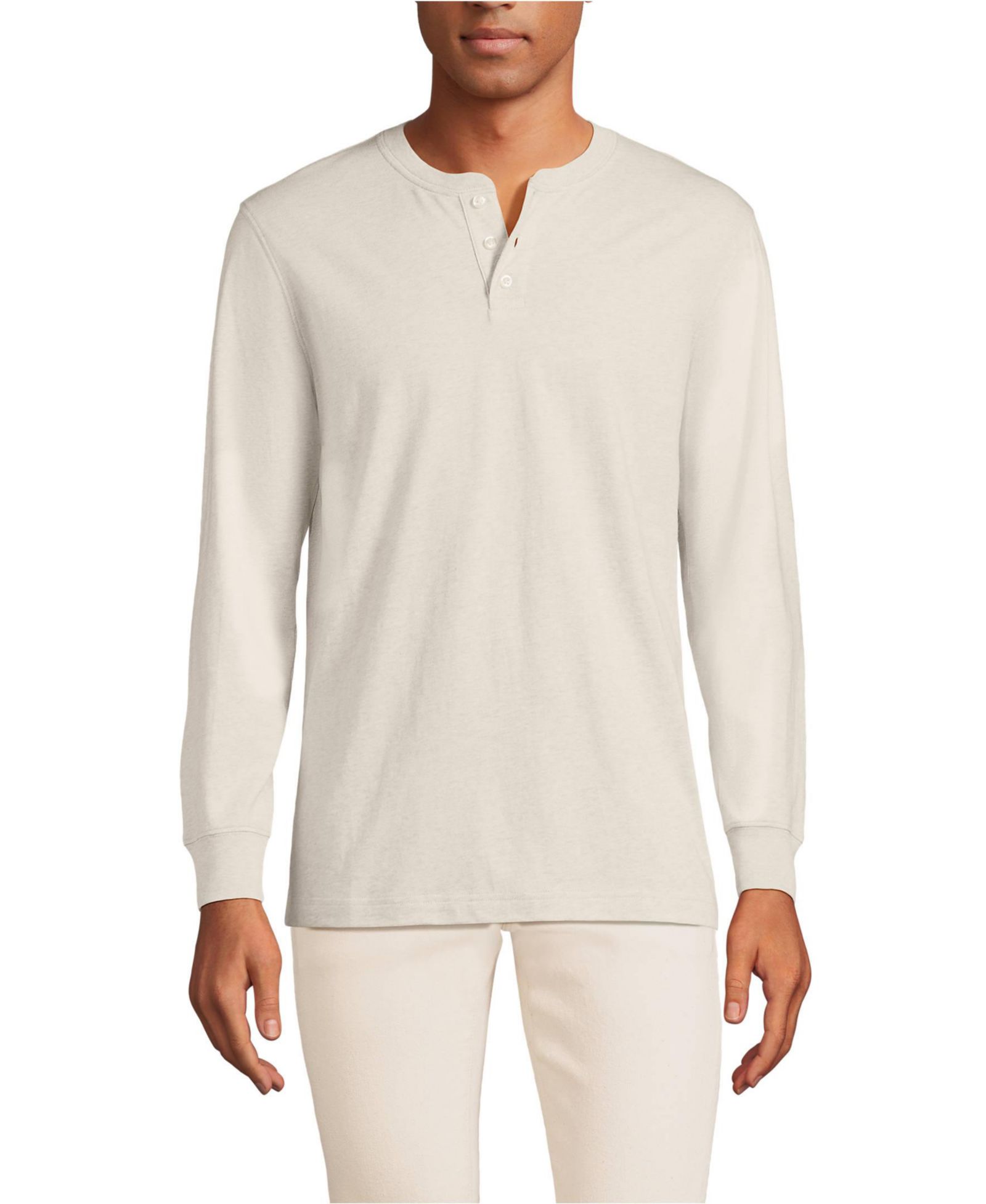 Мужская рубашка Lands' End Tall Super-T Henley с длинным рукавом