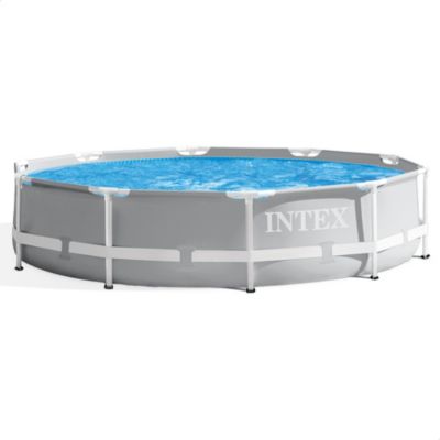 Надувной уличный бассейн Intex Prism с металлической рамой 10'x30"