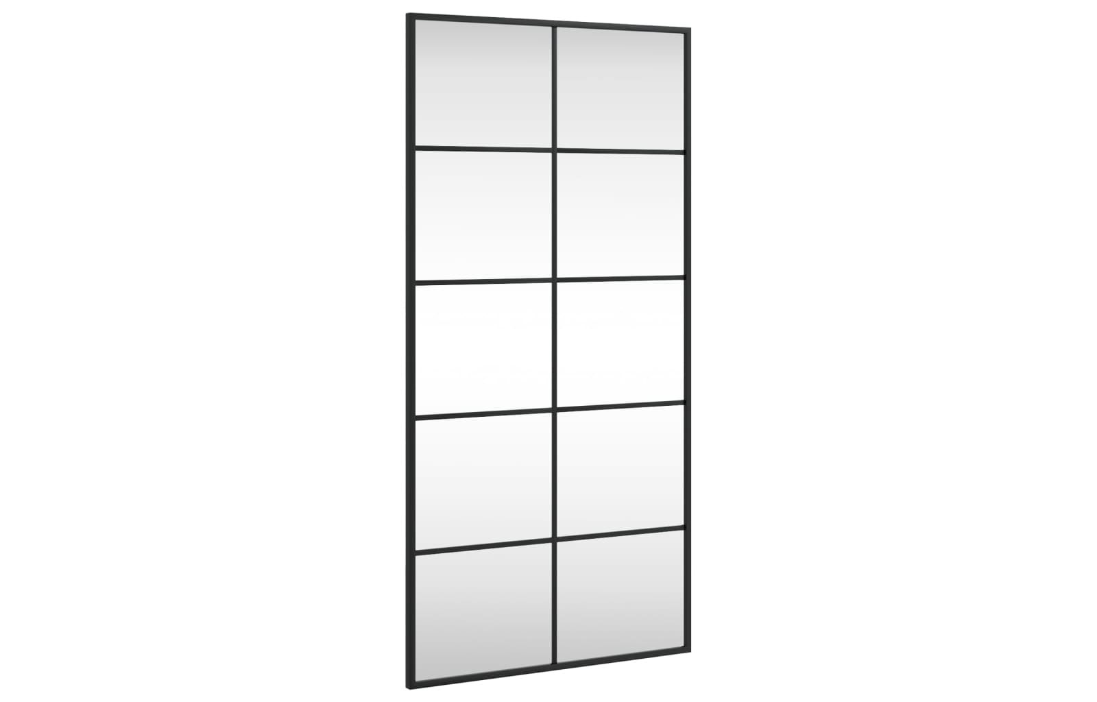 Wall Mirror Black Glass 19.7 x 39.4 in Wall mounting