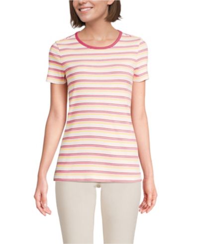 Ivory/coral multi stripe