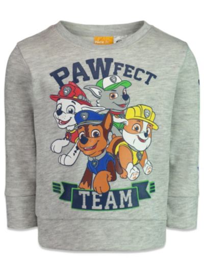 Paw Patrol Big Boys Chase Marshall Rubble Fleece Sweatshirt