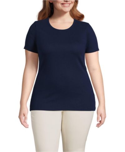 Футболка Lands' End Plus Size Micro Rib