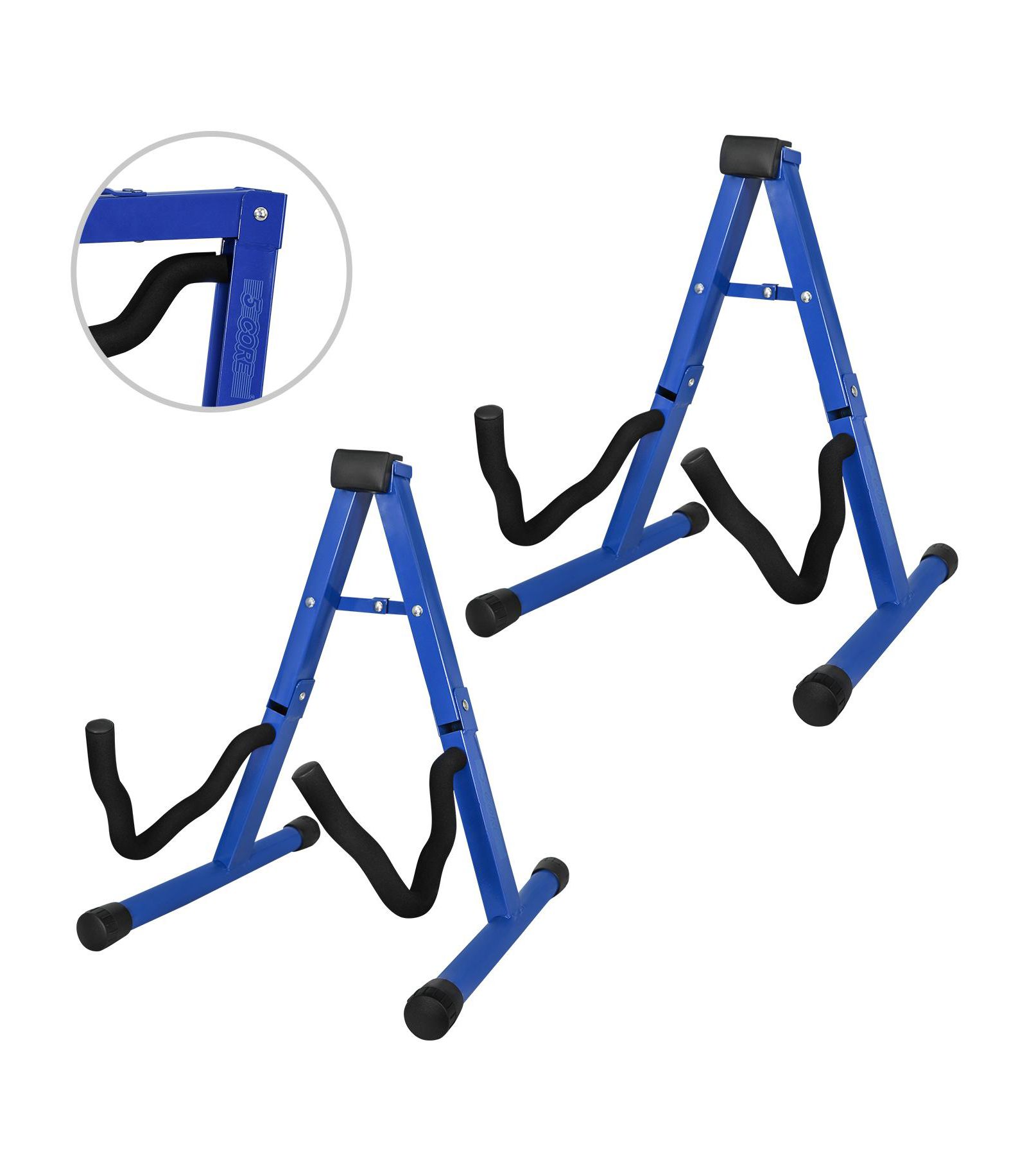 5 Core Double Guitar Stand Floor Adjustable Heavy Duty A Frame Folding Acoustic Electric Bass Mandolin Banjo Violin Holder Stands