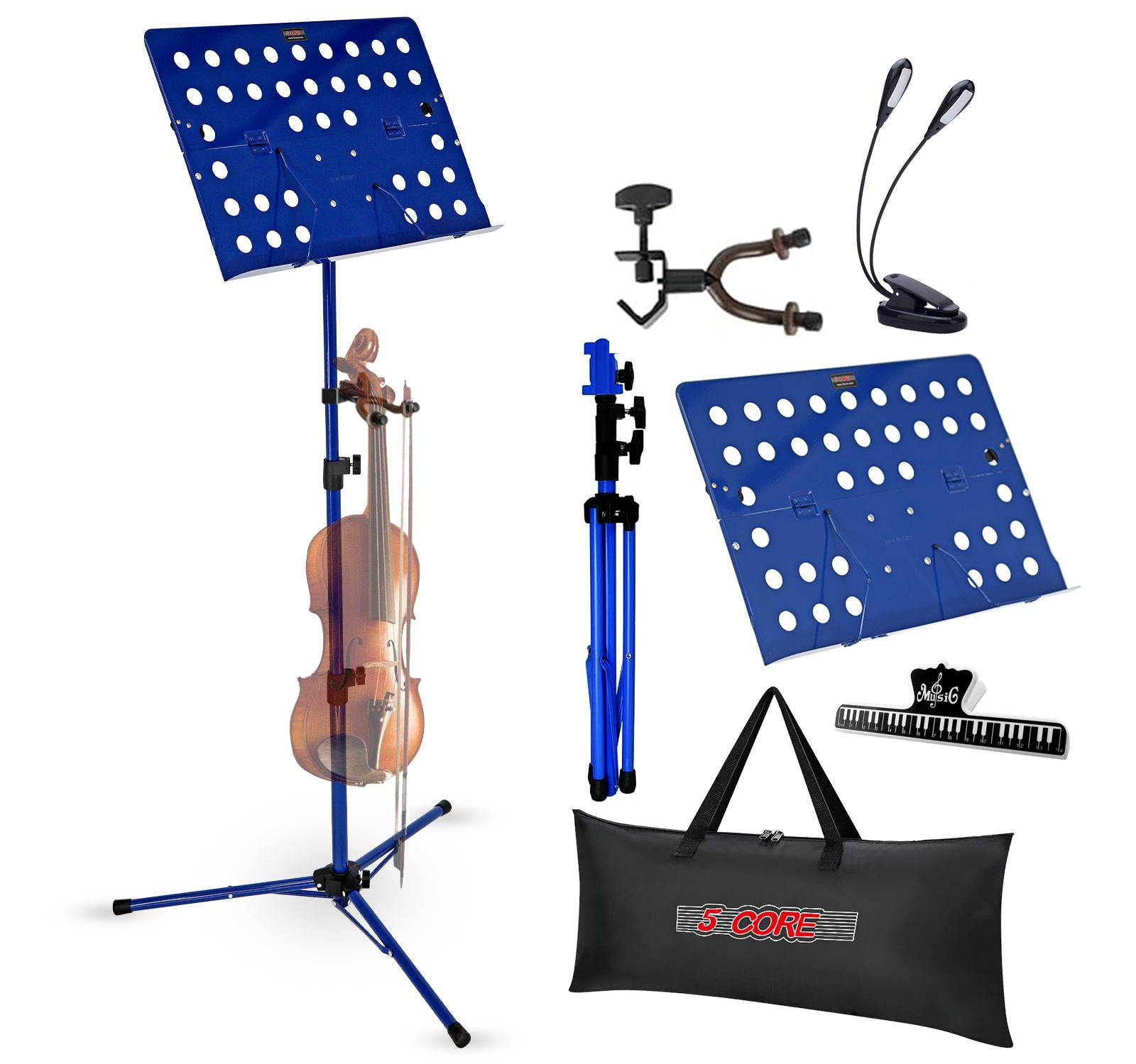 Музыкальная подставка 5 Core Height Adjustable Portable Folding с Light Clip