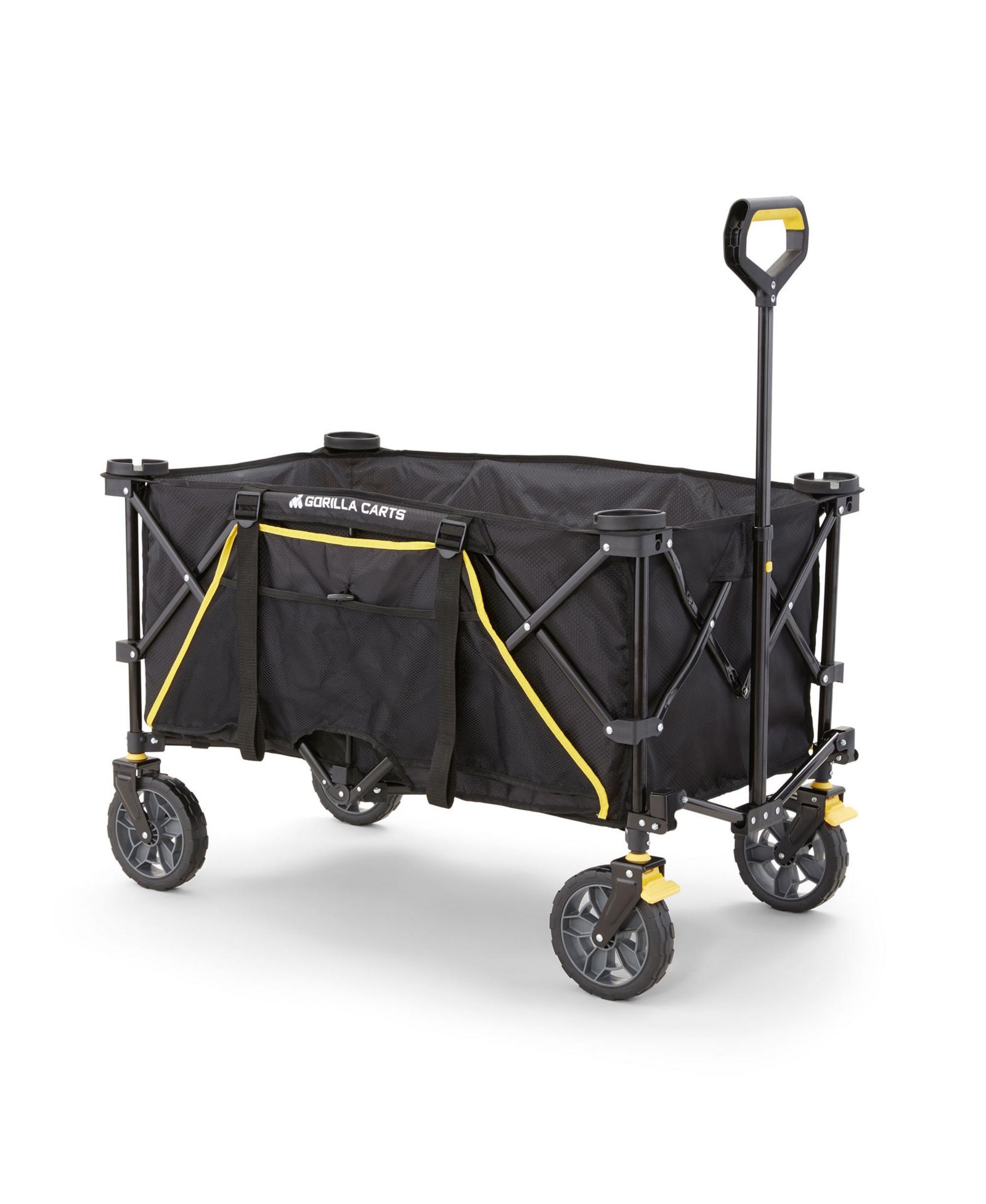 Gorilla Carts 7 Cu Ft Collapsible Outdoor Utility Wagon, Oversize Bed