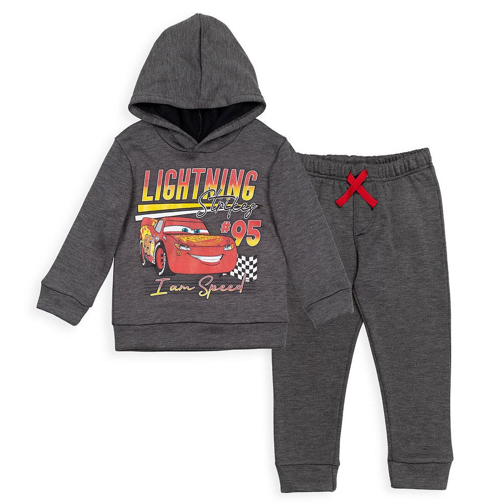 Комплект из флисового худи и брюк с принтом Lightning McQueen из мультфильма Pixar Cars для малышей